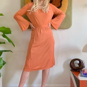 Vintage 70s flare sleeve top + skirt set xxs 22”